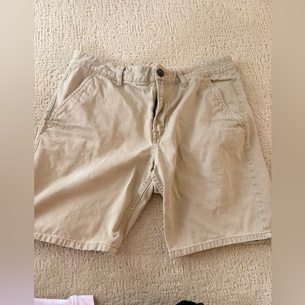 Timberland Men's Tan Flat Front Shorts
